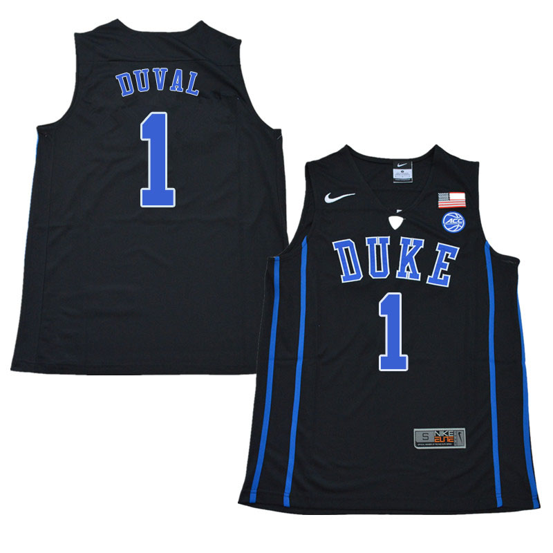 2018 Men #1 Trevon Duval Duke Blue Devils College Basketball Jerseys Sale-Black